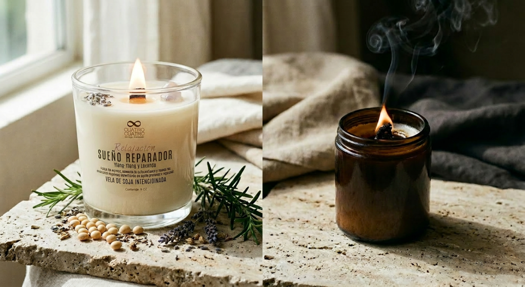 Velas de soya vs parafina: diferencias y cuál deberías elegir